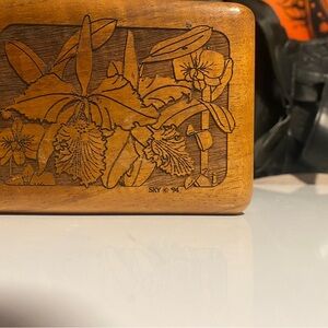 Wooden Floral Engraved Box